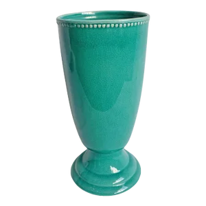 Turquoise Crackle Tall Pot