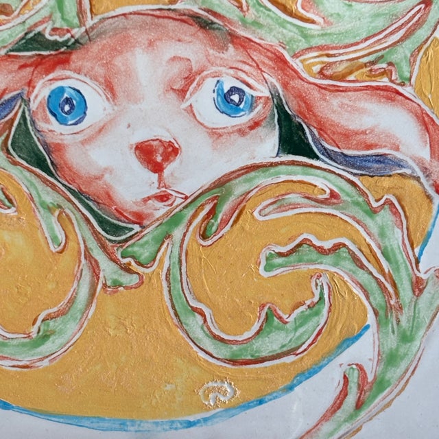Hand Painted Italian Decorative Tile For Sale - Image 11 of 14