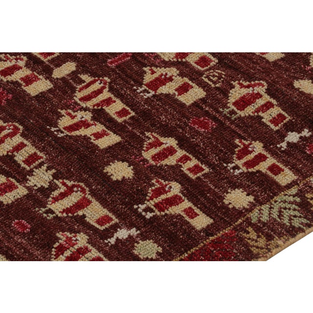 Rug & Kilim’s Tribal Style Runner Rug in Red and Gold Geometric Patterns For Sale In New York - Image 6 of 7