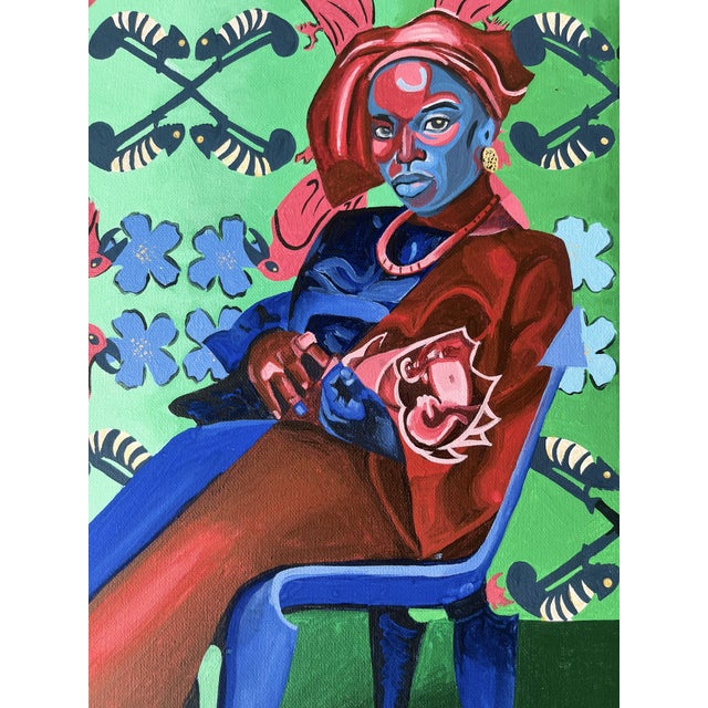 A Life of 14 Cycles Around the Sun, Unique Contemporary Painting, By, Victory Anthony Nted (2026) Gouache and Acrylic For Sale - Image 4 of 4
