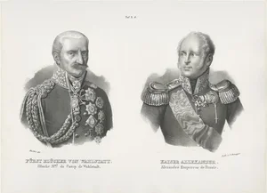 J. Honegger, Gebhard Leberecht von Blücher and Alexander I of Russia, 1845, Paper