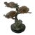 Vintage Sea Turtle Trio Swimming Around Reef, Bronze Sculpture For Sale