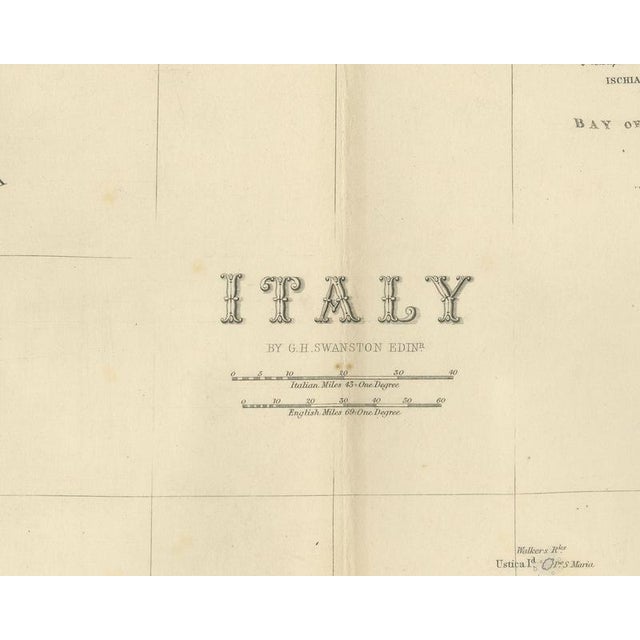Antique Map of Italy with Sicily, Malta and Bay of Naples Insets, 1860 For Sale - Image 4 of 8