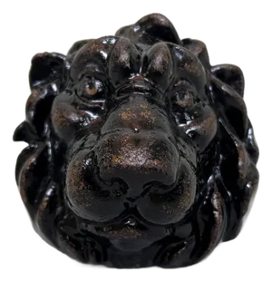 Victorian Cast Iron Hand Painted Lion Sculpture