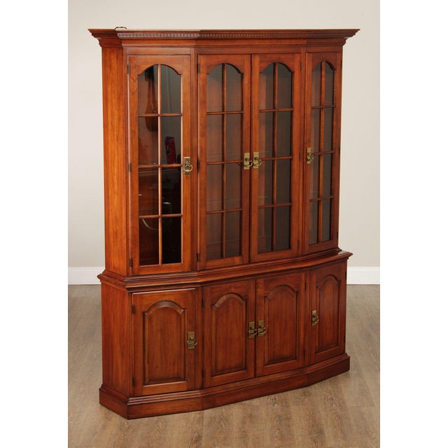 Pennsylvania House Cherry Breakfront China Cabinet | Chairish