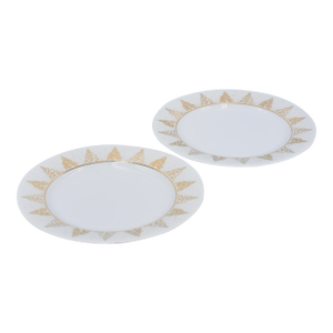 1990s Dansk Golden Pines Christmas Holiday Trees Salad Luncheon 9" 2 Plate Set Retired
