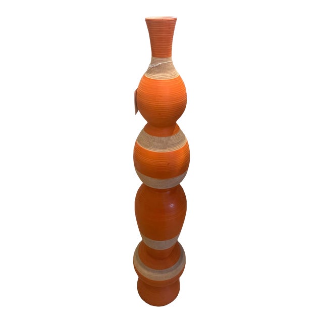Currey and Company Ringling Large Orange Vase For Sale