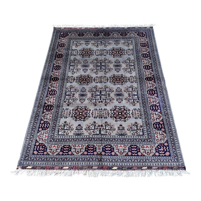 Fine Turkmen Khal Mohammadi Rug, Rare Grey Field - 6'5" X 5'0" For Sale