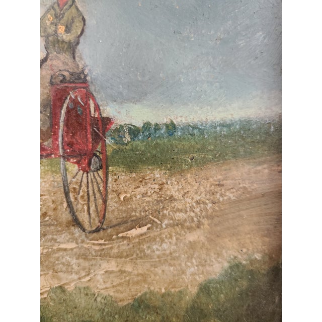 Paper Small Antique 19th Century English Oil Painting Equestrian Sporting Scene For Sale - Image 7 of 12