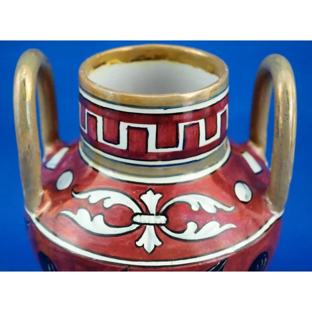 Majolica Lustre Ceramic Vase with Griffin by Angelo Pascucci of Icap Gualdo Tadino, Italy, 1920s For Sale - Image 13 of 18