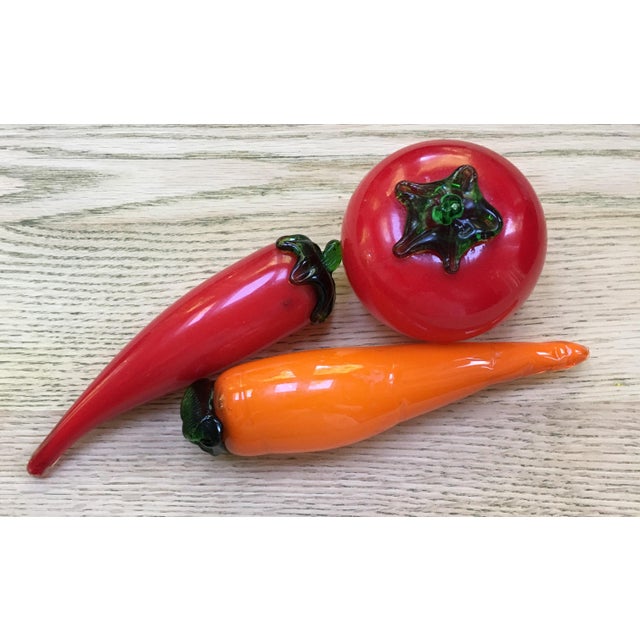 Bowl of HandBlown Glass Fruit and Vegetables 10 Pieces Chairish