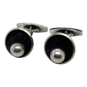 Hans Hansen Danish Modern Sterling Silver Cufflinks Model No. 610 - 2 Pieces