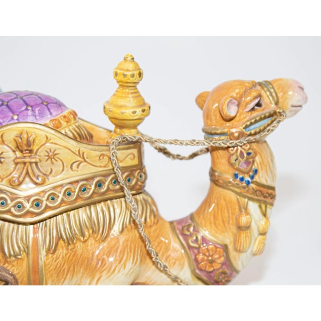 Brown Porcelain Resting Arabian Camel by Fitz and Floyd For Sale - Image 8 of 13