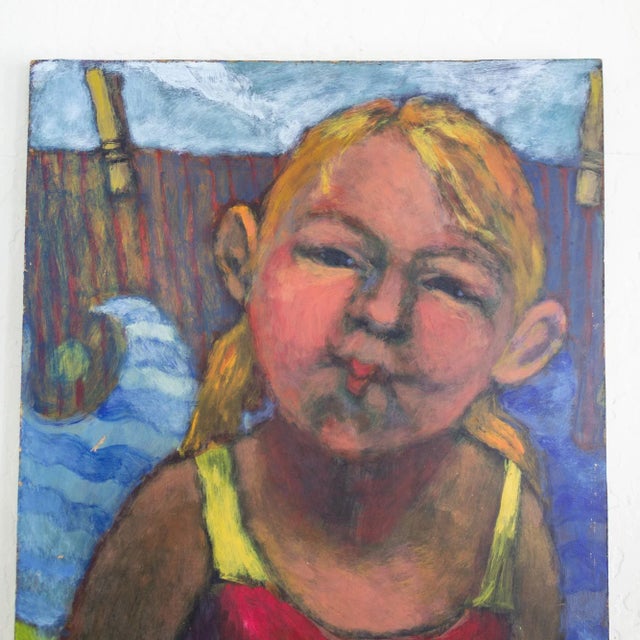 Bright Figurative Portrait Painting of a Girl in Swimsuit by Amy Scherer For Sale - Image 6 of 10