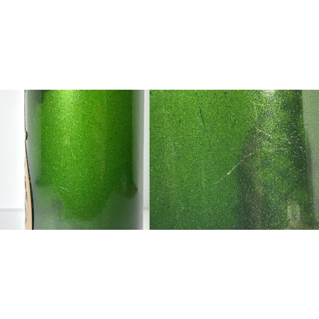 Metal Loetz Green Aventurine Art Glass Vase: Copper Overlay, c. 1900 For Sale - Image 7 of 10