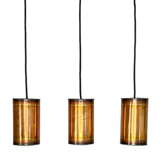 Flame-Cut Copper Pendant Lamps by Svend Aage Holm Sørensen, 1960s, Set of 3 For Sale