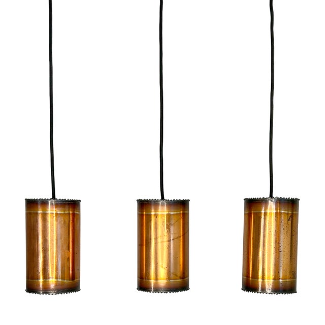 Flame-Cut Copper Pendant Lamps by Svend Aage Holm Sørensen, 1960s, Set of 3 For Sale