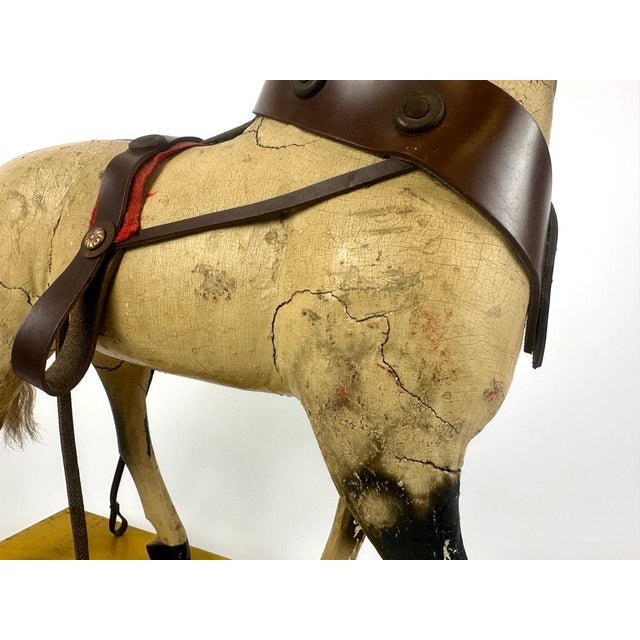 Carved Wooden Hand-Painted Horse on Wheels, 1900s For Sale - Image 14 of 18