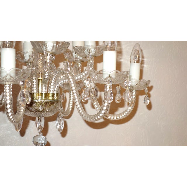 1970s Bohemian Glass Crystal 12-Light Chandelier from Royal Dux, 1970s For Sale - Image 5 of 11