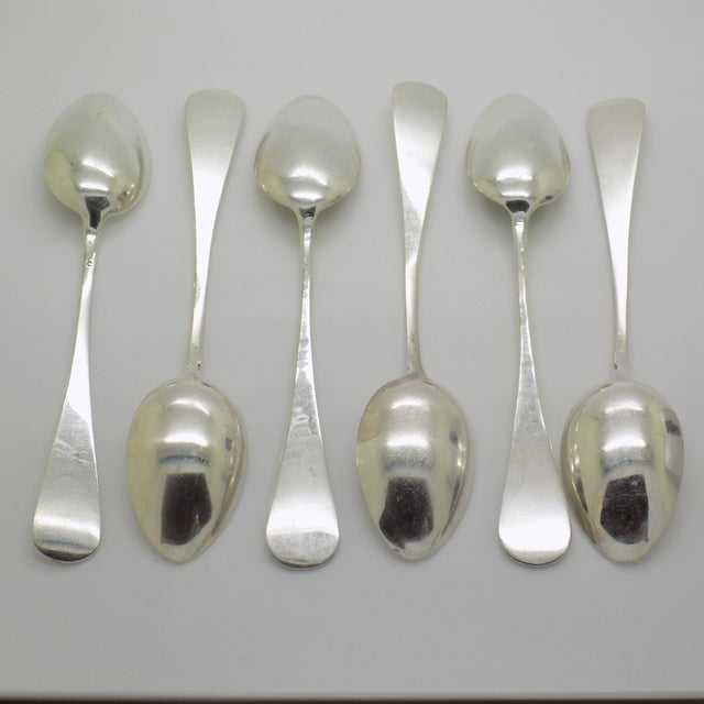Vintage Italian Handmade Genuine Silver Sugar Spoons, 1970s, Set of 6 For Sale - Image 10 of 15