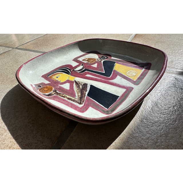 Mid-Century Modern Modern Ceramic Art Wall Plate by Philippe Lambercy, Switzerland, 1960s For Sale - Image 3 of 14