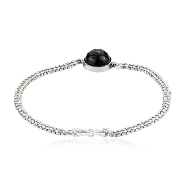 Boho 4.9 Carats Round Cut Black Star Unisex Chain Bracelet in 925 Silver For Sale - Image 11 of 15