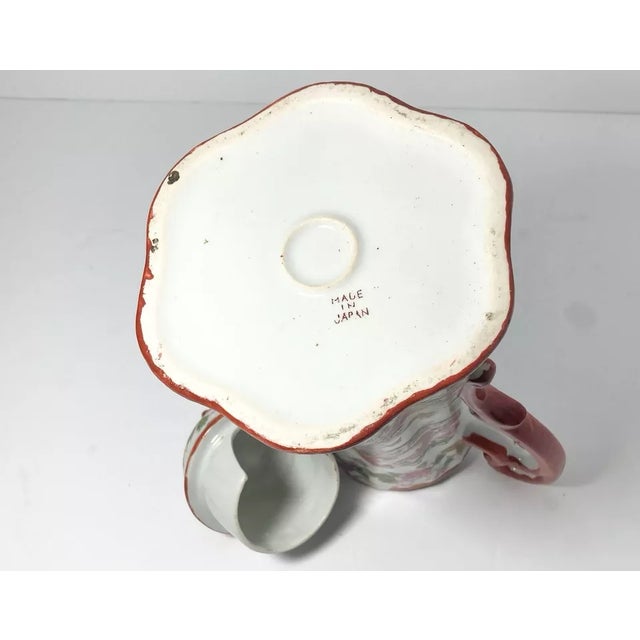 Burnt Orange 1940s Postwar Japanese Import 13-Piece Bone China Demitasse Coffee Set For Sale - Image 8 of 12