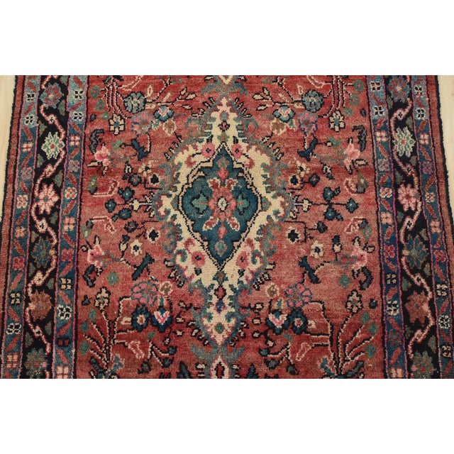 1970s Malayer Runner 3’10” X 9’2” Red Wool Semi-Antique Traditional Hand-Knotted Rug For Sale - Image 5 of 14