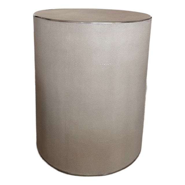 Restoration Hardware Shagreen Drum Side Table For Sale