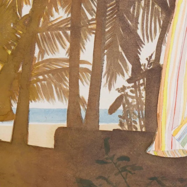 1970s 'Tropical Breeze, Madagascar' by Paul J. Samuel, 1979, American School Watercolor For Sale - Image 5 of 6