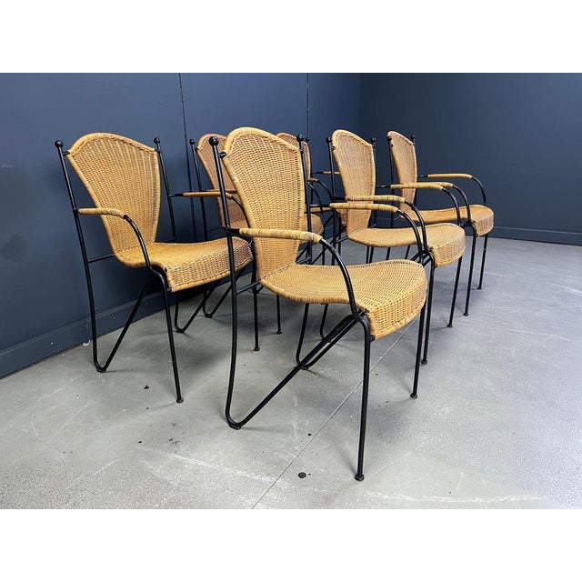 Wicker Chairs by Frederick Weinberg, 1960s, Set of 6 For Sale - Image 6 of 15