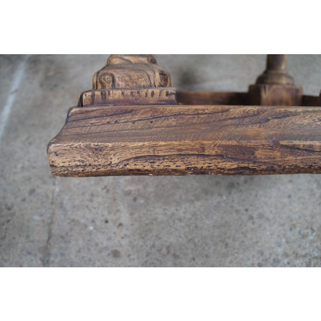 Late 20th Century English Weathered Oak Farmhouse Pedestal Side Table Plant Sculpture Stand For Sale - Image 4 of 12