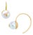 Cat Eye Pearl 18k Gold Hook Earrings, A Pair For Sale