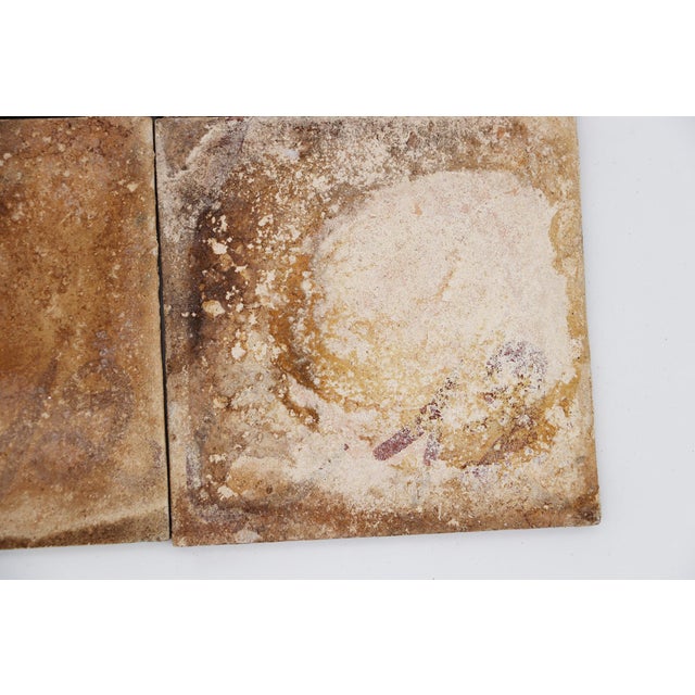 Ceramic 19th Century Set of Four Tiles Depicting a Woman Seated in a Field and Trees, Portuguese Baroque For Sale - Image 7 of 9