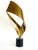 Metal Vintage 1980's Curtis Jere Brass Ribbon Sculpture on a Marble Base For Sale - Image 7 of 12