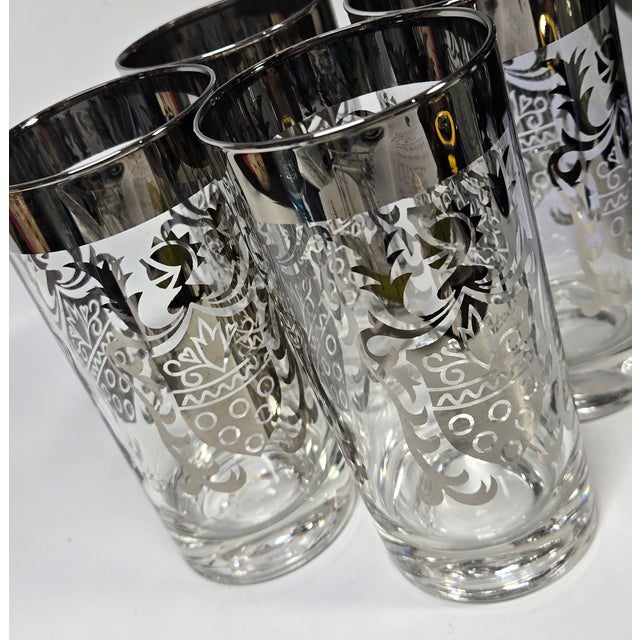 Glass Silver Suit of Arms Tumblers- Set of Four For Sale - Image 7 of 15