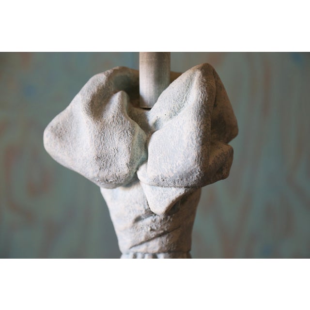 Vintage Sculptural Trompe l'Oeil Plaster "Drape" Floor Lamp After John Dickinson For Sale - Image 10 of 16