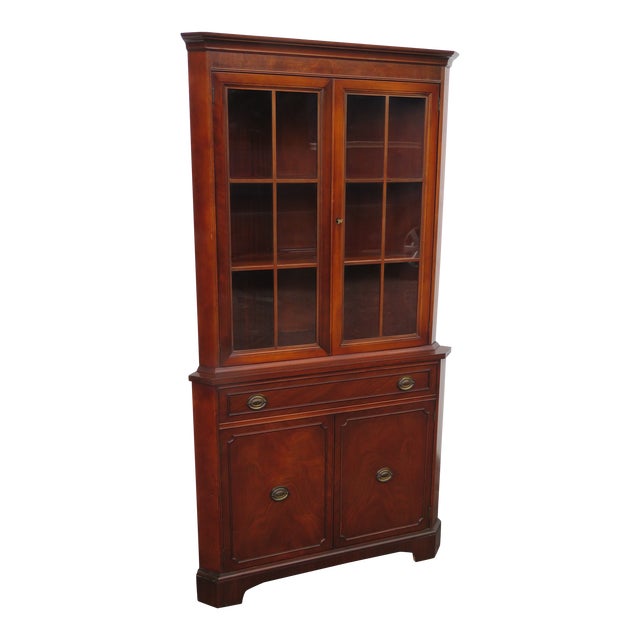 Mahogany Corner Display China Cabinet Cupboard For Sale