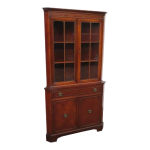 Mahogany Corner Display China Cabinet Cupboard
