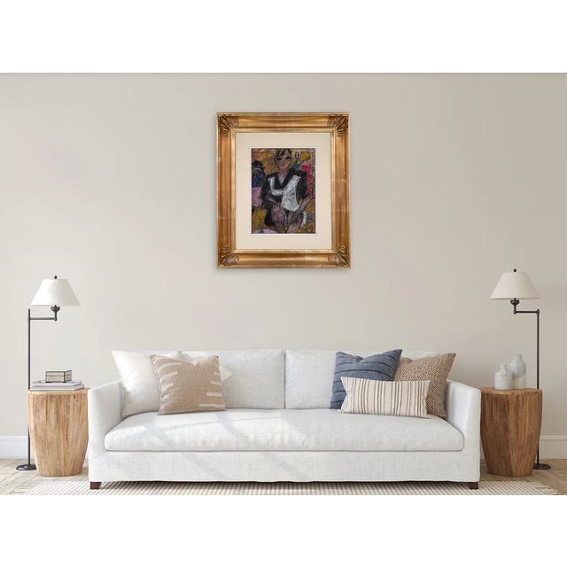 Contemporary Bruno Paoli "Elegant Illusions" Original Italian Modern Figurative Portrait, 20th Century Florence Italy Fine Art Painting, Oil on Board, 26.5x22.5" For Sale - Image 3 of 9