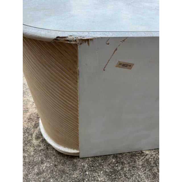 1990s Casa Bique Coastal Tessellated Stone and Rattan Look Credenza For Sale - Image 9 of 11