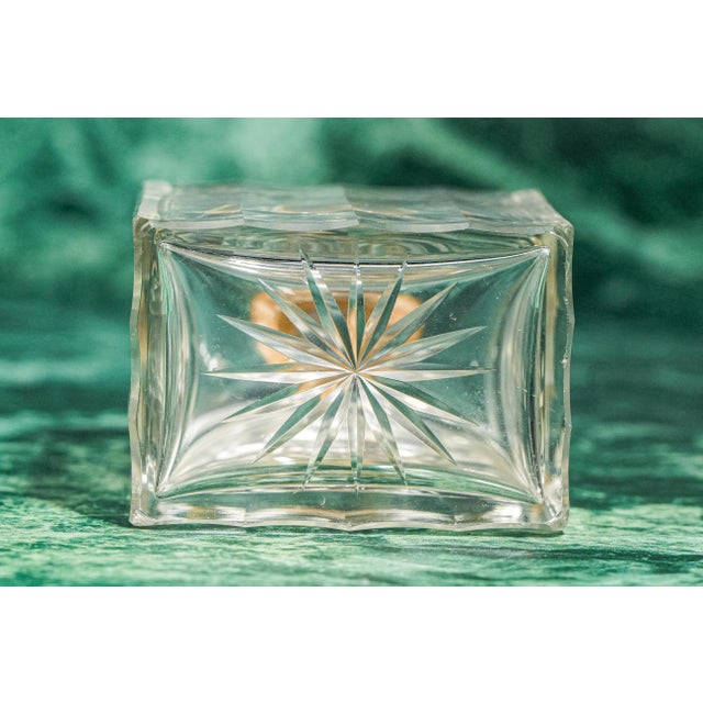 Stunning Engine Turned Antique French Sterling Silver Crystal Vanity Dresser Set Cologne Bottle Box Home Decor For Sale - Image 10 of 16
