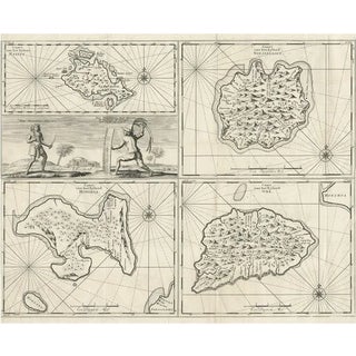 Antique Maps of Manipa, Nusa Laut, Saparua and Haruku in Maluku, Indonesia, 1726, Paper For Sale