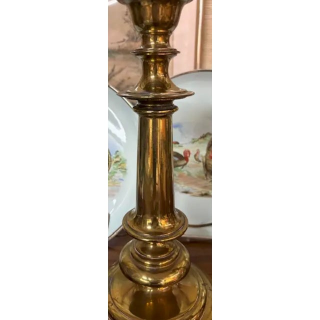 Mid-Century Modern Mid Century Solid and Heavy Brass Westwood Lamps, Signed For Sale - Image 3 of 5