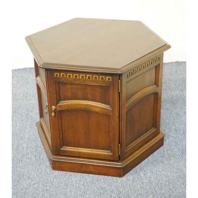 KLING COLONIAL Cambridge Court Solid Cherry Traditional Style Hexagonal Storage Accent End Table in 36-8007 - 219 Finish...