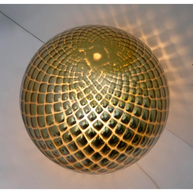 1970s Mid-Century Modern Italian Murano Glass & Gold Diamond Table Lamp, 1970s For Sale - Image 5 of 7