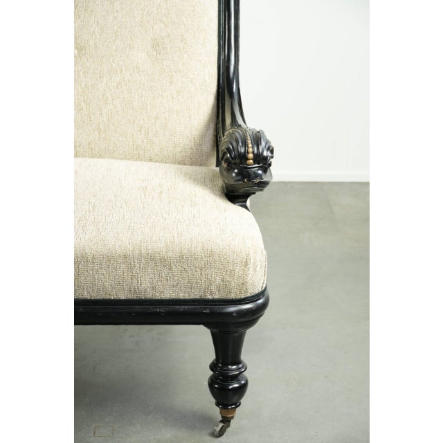 19th Century French Empire Style Sofa with Cream-Colored Upholstery For Sale - Image 9 of 14
