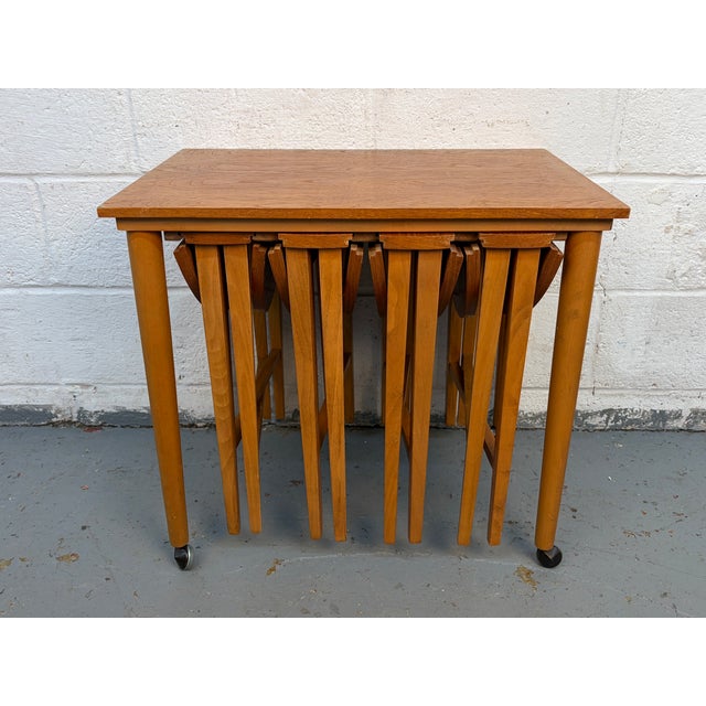 Poul Hundevad Mid 20th Century Teak Nesting Table Set Attributed to Poul Hundevad For Sale - Image 4 of 12