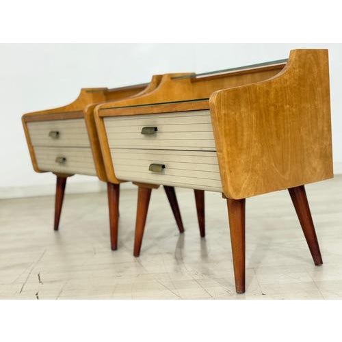 Vintage Bedside Tables in Birch, 1960s, Set of 2 For Sale - Image 8 of 11