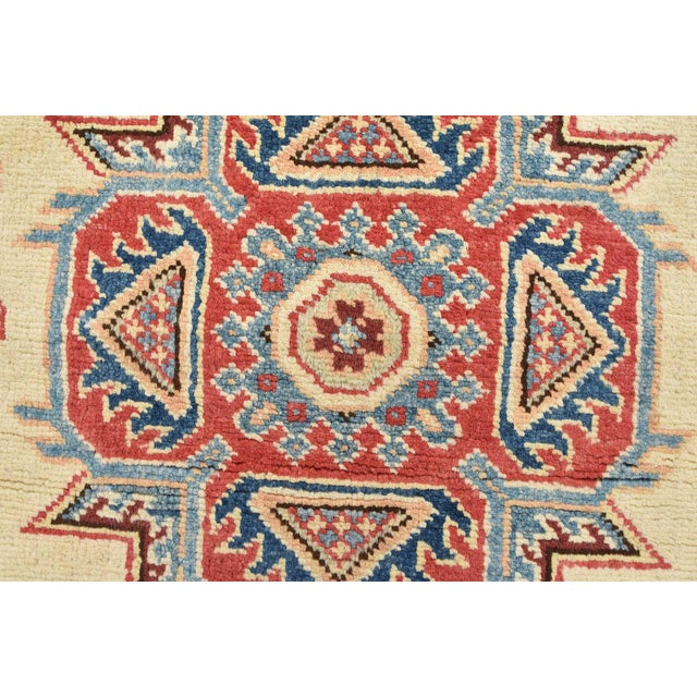 Textile Kazak Rug 2’11” X 5′ Beige Wool Tribal Hand-Knotted Oriental Carpet For Sale - Image 7 of 13